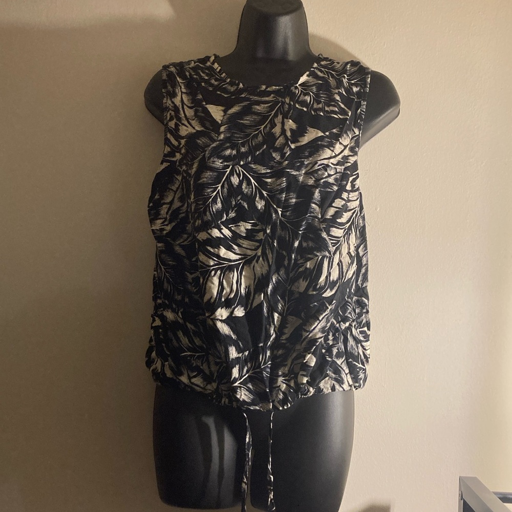Architect Black and Cream Patterned Tank Top